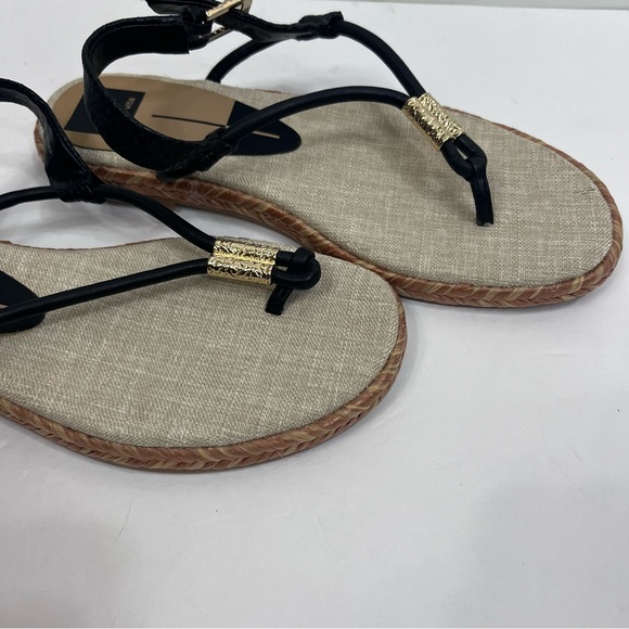 Dolce Vita black and gold espadrilles/ flat sandals - Picture 5 of 7